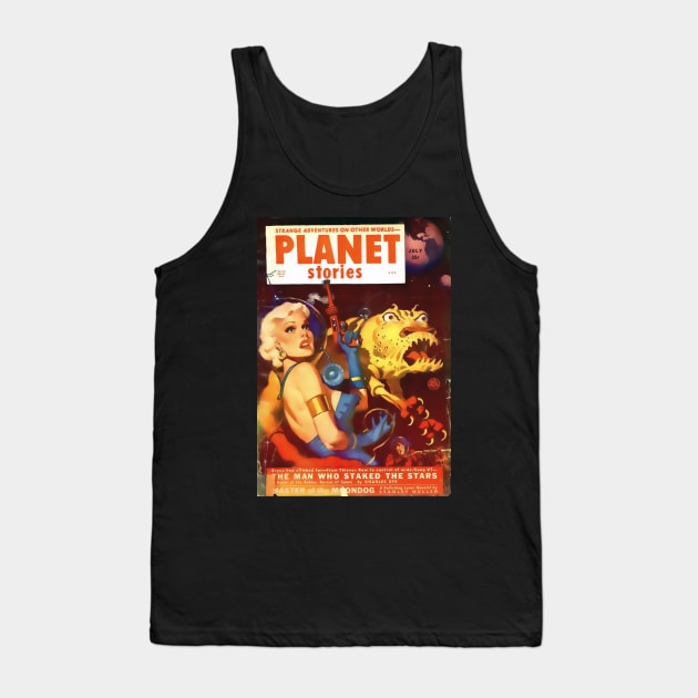 Sci-Fi cover Planet Stories (V2) Tank Top by Psychosis Media